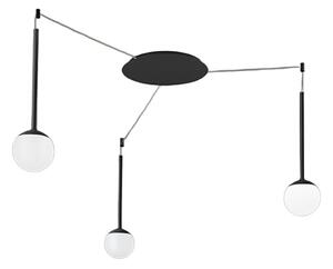 Lampadario moderno promoingross lollypop s3a ne led cct 1606lm metallo nero metacrilato bianco - Promoingross