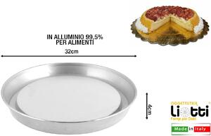 Oggettistica Liotti Stampo per Dolci Torta Ruoto Furbo in Alluminio 32 x 4 H cm