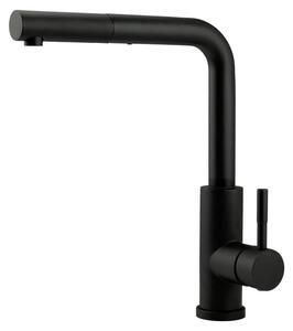 Rubinetto da cucina Pure.Sink Elite Steel Spark-S, nero opaco, con bocca estraibile PS8041-10