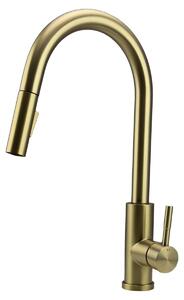 Rubinetto da cucina Pure.Sink Elite Steel Stream-S in oro spazzolato PVD con bocca estraibile PS8045-60