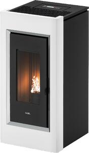 Cadel Stufa a Pellet Ventilata a Camera Stagna 10,5 kW Capacit Serbatoio 25 Kg Volume Riscaldabile 294 m3 con WiFI colore Bianco Inox - 7022071 Pr
