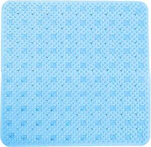 GEDY Tappetino Doccia Antiscivolo con Ventose Tappeto in PVC 530 x 530 x 7 mm colore Trasparente Azzurro - TADO400P130 Solid