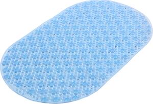 GEDY Tappetino Vasca da Bagno Antiscivolo con Ventose Tappeto rettangolare in PVC 690 x 385 x 7 mm colore Trasparente Azzurro - TAVA400P130 Solid
