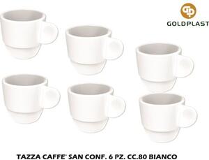 Goldplast Tazzina Caffe' San confezione 6 pezzi cc 80 Bianco - GO189713
