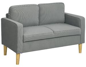 HOMCOM Divano a Due Posti Contenitore con Gambe in Legno Massiccio, 117 x 63 x 79 cm, Grigio Chiaro