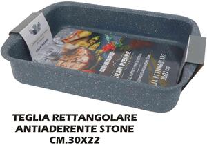 Letizia Ceramica Teglia Forno Antiaderente Rettangolare Stone 30 x 22 cm - Gran Pierre