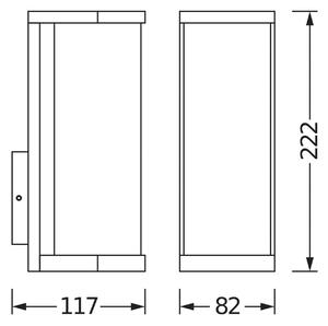 OSRAM Appliance da esterno ENDURA CLASSIC TUBULAR, grigio scuro IP44 dimmerabile, Alluminio / Grigio / Zincato, Alluminio, Moderno
