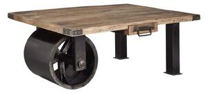 Tavolino da salotto in legno di Mango 110x80x43 mango naturale laccato RAILWAY #105