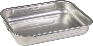 Steel Pan Teglia Forno Antiaderente Rettangolare in Acciaio Inox 30 x 22 cm colore Inox