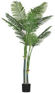 HOMCOM Pianta artificiale interna a palma, con vaso in plastica, altezza 180 cm, Verde | Aosom Italy