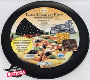 Vespa Teglia Forno per Pizza Forata Antiaderente Rotonda in Alluminio 34,5 cm