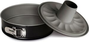 Guardini Tortiera a Cerniera Stampo per Torta Antiaderente Apribile 2 Fondi in Acciaio 28 cm colore Nero - Happy Hour