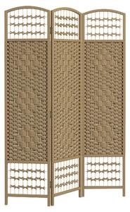 HOMCOM Separatore di Ambienti in Legno pieghevole a 3 pannelli, 120 x 170 cm, Legno naturale | Aosom Italy