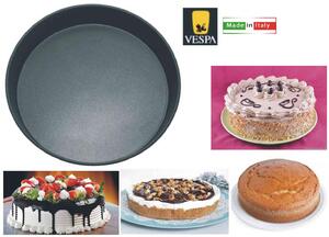 Vespa Tortiera Stampo per Torta Antiaderente Liscia Bassa in Alluminio 28 cm