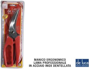 De Luca Coltellerie Trinciapollo Inox Professional cm 24 Manico Plastica Colorato - L85-24