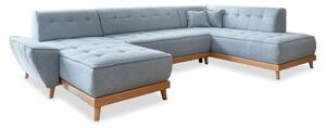 Divano letto a U azzurro, angolo destro Dazzling Daisy - Miuform