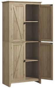 HOMCOM Mobile Cucina a 4 Ante con Mensole Regolabili e Base Rialzata in Legno 80x40x182cm|Aosom