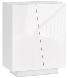 HOMCOM Mobiletto Multiuso in Truciolato Bianco a 3 Livelli con Ripiano Regolabile su 3 Livelli, 70x40x88 cm|Aosom
