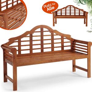 CASARIA® Panchina da Giardino Resistente in Legno Eucalipto Certificato FSC® Portata 320 kg 2 posti con Braccioli e Schienale 135x56 cm Panca per Balcone