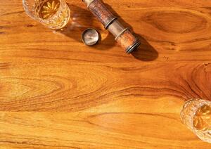 Tavolino da salotto in legno di Acacia 120x75x40 miele dorato laccato OXFORD #0445