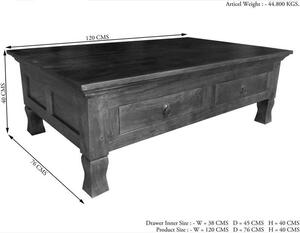Tavolino da salotto in legno di Acacia 120x75x40 miele dorato laccato OXFORD #0445
