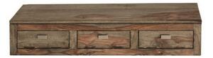 Mensola in legno di Sheesham / palissandro 98x25x20 grigio scuro oliato NATURE GREY #068