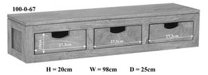 Mensola in legno di Sheesham / palissandro 98x25x20 grigio scuro oliato NATURE GREY #067