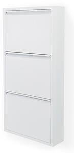 Scarpiera bianca in metallo con ante ribaltabili 50x103x15 cm Billy – Spinder Design
