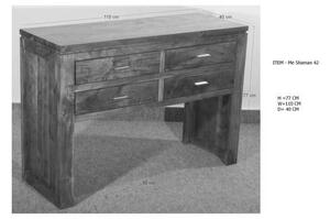 Tavolino da consolle in legno di Acacia 110x40x77 miele dorato laccato SHAMAN #72