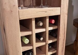Porta bottiglie in legno di Quercia Selvatica/ Cerro 42x35x191 bianco oliato MONTREUX #225