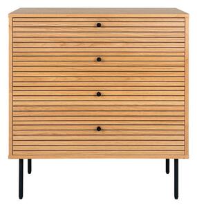 Cassettiera alta effetto rovere in colore naturale 80x85 cm Kyoto - House Nordic