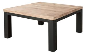 Tavolino da salotto in legno di Quercia Selvatica 90x90x45 bianco oliato VILLANDERS #229