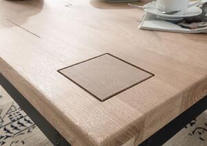 Tavolino da salotto in legno di Quercia Selvatica 90x90x45 bianco oliato VILLANDERS #229