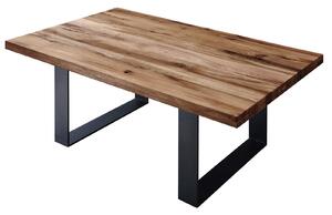 Tavolino da salotto in legno di Quercia Selvatica/ Cerro 90x90x45 tabacco marrone oliato MONTREUX #317