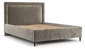 Letto matrimoniale imbottito beige con spazio contenitivo e rete 160x200 cm Baleine - Maison de Rêve