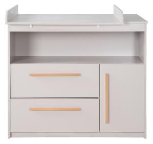 Cassettiera per bambini grigio chiaro con fasciatoio 107x98x75 cm Lea – Roba