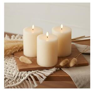 Set da 3 candele LED BRILLO, 10 cm, colore crema, alimentazione 3x AAA, con telecomando