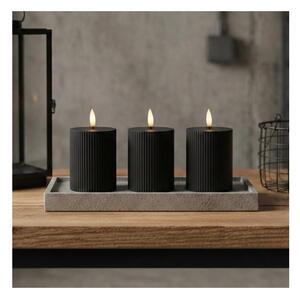 SET DA 3 candele LED BRILLO LED/2xAA 10 cm nere + telecomando