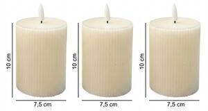 Set da 3 candele LED BRILLO, 10 cm, colore crema, alimentazione 3x AAA, con telecomando