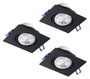 Eglo 902284-SET 3x LED faretto da incasso per controsoffitto SALICETO LED/4,8W/230V 8,8x8,8cm nero