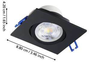 Eglo 902284-SET 3x LED faretto da incasso per controsoffitto SALICETO LED/4,8W/230V 8,8x8,8cm nero