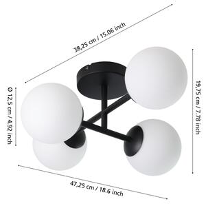 Eglo 902094 - Plafoniera LED per bagno CASTROVIDO 4xG9/4,2W/230V IP44 nero