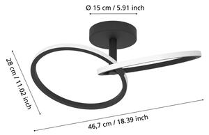 Eglo 902144 - Plafoniera LED CONGIUNTI LED/12W/230V 2700/4000/6500K nero