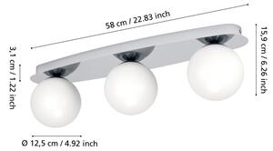 Eglo 902096 - Plafoniera LED per bagno CASTROVIDO 3xG9/4,2W/230V IP44 cromo