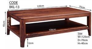 Tavolino da salotto in legno di Sheesham / palissandro 120x70x40 noce oliato BROOKLYN #11