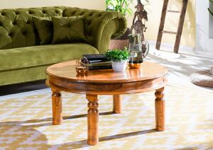 Tavolino da salotto in legno di Acacia 90x90x45 miele dorato laccato OXFORD #0330