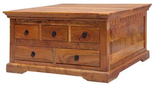 Tavolino da salotto in legno di Acacia 90x90x50 miele dorato laccato OXFORD #0320
