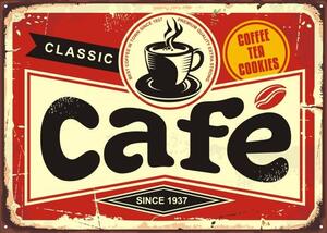 Illustrazione Cafe bar retro tin sign, lukeruk