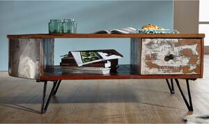 Tavolino da salotto in legno di Legno riciclato 120x60x45 multicolore laccato LIVERPOOL #34