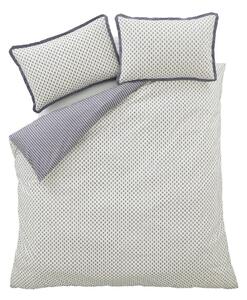 Set copripiumino e federa in percalle di cotone per letto matrimoniale 3 pezzi 200x200 cm Amelie – Bianca